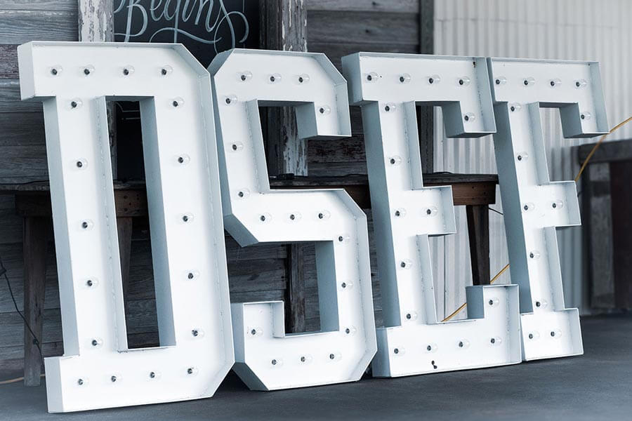 large light up letters for DSEF